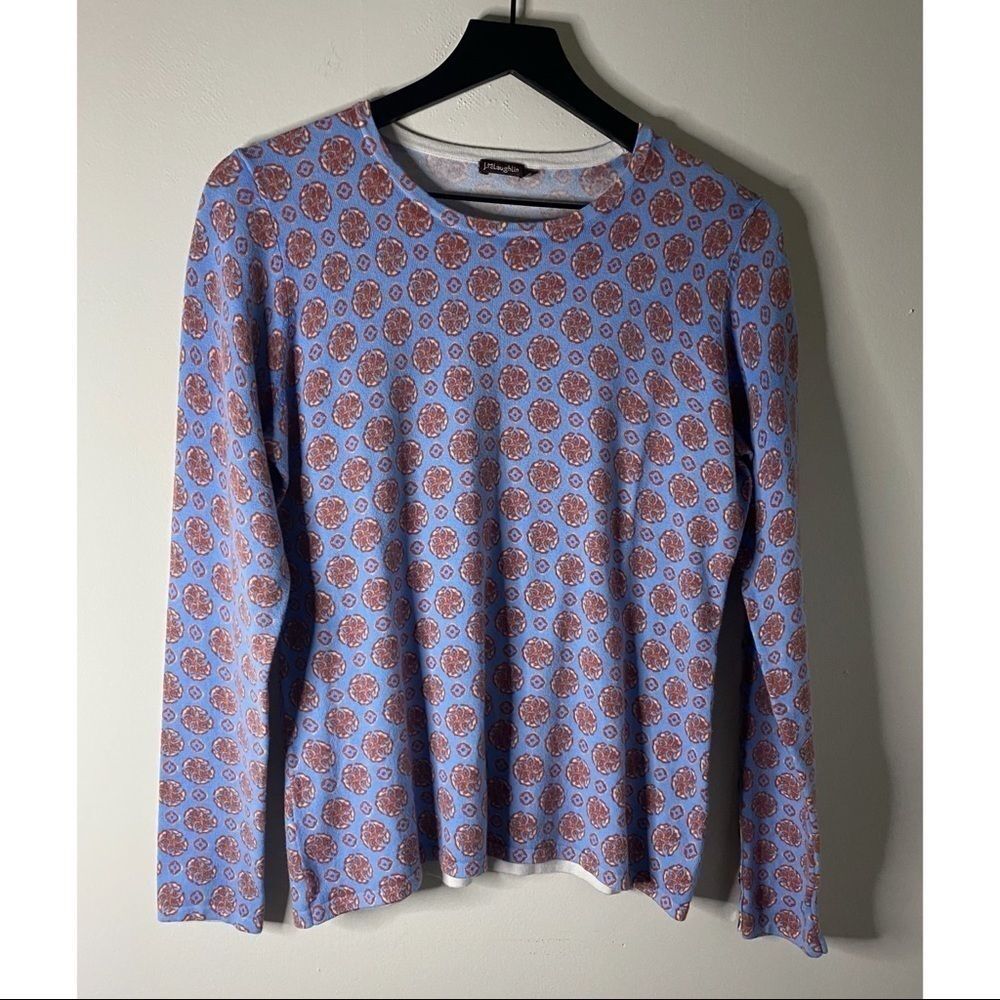 J. McLaughlin Patterned Crewneck Sweater Size M